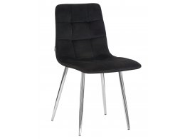 Стул обеденный DOBRIN ALEX, хром ножки, черный велюр (V108-77),