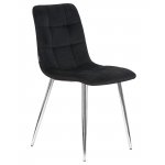 Стул обеденный DOBRIN ALEX, хром ножки, черный велюр (V108-77),