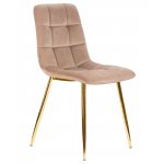 Стул обеденный DOBRIN ALEX, золотые ножки, мокко велюр (V108-104),
