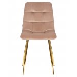 Стул обеденный DOBRIN ALEX, золотые ножки, мокко велюр (V108-104),