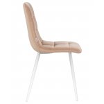 Стул обеденный DOBRIN ALEX, белые ножки, мокко велюр (V108-104),