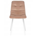 Стул обеденный DOBRIN ALEX, белые ножки, мокко велюр (V108-104),