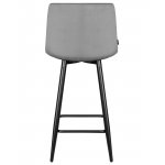 Стул полубарный DOBRIN OLIVIA, черные матовые ножки, темно-серый велюр (108-91)