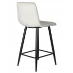 Стул полубарный DOBRIN OLIVIA, черные матовые ножки, светло-серый велюр (108-52)