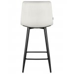 Стул полубарный DOBRIN OLIVIA, черные матовые ножки, светло-серый велюр (108-52)