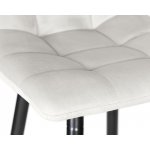 Стул полубарный DOBRIN OLIVIA, черные матовые ножки, светло-серый велюр (108-52)