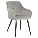 Набор 2 шт Стул обеденный DOBRIN ROBERT, черные матовые ножки, велюр V108-81 Серый