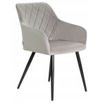 Набор 2 шт Стул обеденный DOBRIN ROBERT, черные матовые ножки, велюр V108-81 Серый