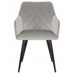 Набор 2 шт Стул обеденный DOBRIN ROBERT, черные матовые ножки, велюр V108-81 Серый