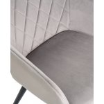 Набор 2 шт Стул обеденный DOBRIN ROBERT, черные матовые ножки, велюр V108-81 Серый