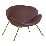 Набор 2 шт Кресло дизайнерское DOBRIN EMILY, коричневый винил YP5, золотое основание