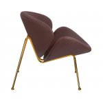 Набор 2 шт Кресло дизайнерское DOBRIN EMILY, коричневый винил YP5, золотое основание