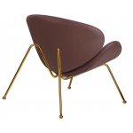 Набор 2 шт Кресло дизайнерское DOBRIN EMILY, коричневый винил YP5, золотое основание