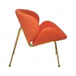 Набор 2 шт Кресло дизайнерское DOBRIN EMILY, оранжевая ткань AF, золотое основание