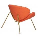 Набор 2 шт Кресло дизайнерское DOBRIN EMILY, оранжевая ткань AF, золотое основание