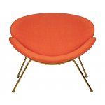 Набор 2 шт Кресло дизайнерское DOBRIN EMILY, оранжевая ткань AF, золотое основание