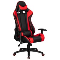 Кресло игровое DOBRIN BRIAN, черно-красная экокожа