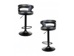 Набор 2 шт Стул барный DOBRIN FRED BLACK, чёрное дерево, чёрный