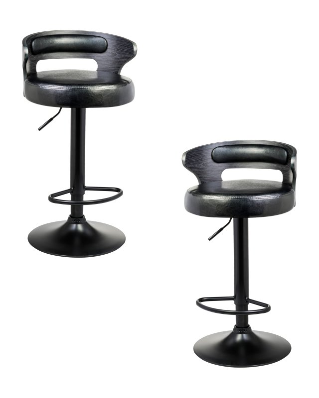 Набор 2 шт Стул барный DOBRIN FRED BLACK, чёрное дерево, чёрный Набор 2 шт Стул барный DOBRIN FRED BLACK, чёрное дерево, чёрный