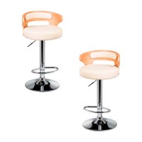 Набор 2 шт Стул барный DOBRIN FRED, натуральное дерево, кремовый Набор 2 шт Стул барный DOBRIN FRED, натуральное дерево, кремовый