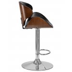 Стул барный DOBRIN KARTER, коричневое дерево, чёрный