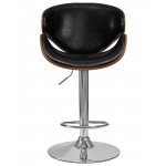 Стул барный DOBRIN KARTER, коричневое дерево, чёрный