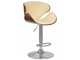 Стул барный DOBRIN KARTER, коричневое дерево, кремовый