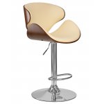 Стул барный DOBRIN KARTER, коричневое дерево, кремовый