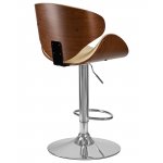 Стул барный DOBRIN KARTER, коричневое дерево, кремовый