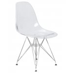 Набор 4 шт Стул обеденный DOBRIN DSR CASPER, ножки хром, цвет прозрачный