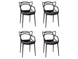 Набор 4 шт Стул обеденный DOBRIN MASTERS, чёрный (B-03)