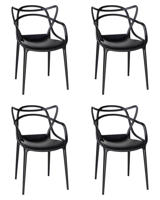 Набор 4 шт Стул обеденный DOBRIN MASTERS, чёрный (B-03)
