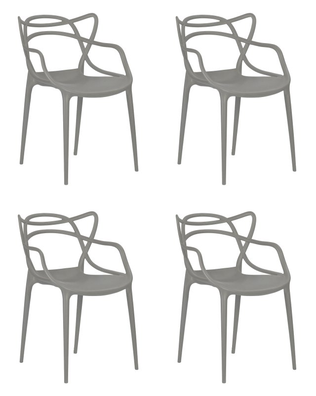 Набор 4 шт Стул обеденный DOBRIN MASTERS, светло-серый (GR-01)