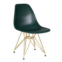 Стул обеденный DOBRIN DSR, ножки золотые, цвет тёмно-зеленый (G-13)