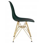Стул обеденный DOBRIN DSR, ножки золотые, цвет тёмно-зеленый (G-13)