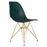 Стул обеденный DOBRIN DSR, ножки золотые, цвет тёмно-зеленый (G-13)