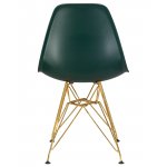 Стул обеденный DOBRIN DSR, ножки золотые, цвет тёмно-зеленый (G-13)