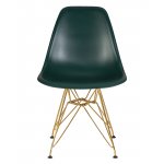 Стул обеденный DOBRIN DSR, ножки золотые, цвет тёмно-зеленый (G-13)