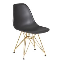 Стул обеденный DOBRIN DSR, ножки золотые, цвет тёмно-серый (GR-04)