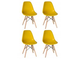 Набор 4 шт Стул обеденный DOBRIN DSW, ножки светлый бук, цвет жёлтый (Y-01)