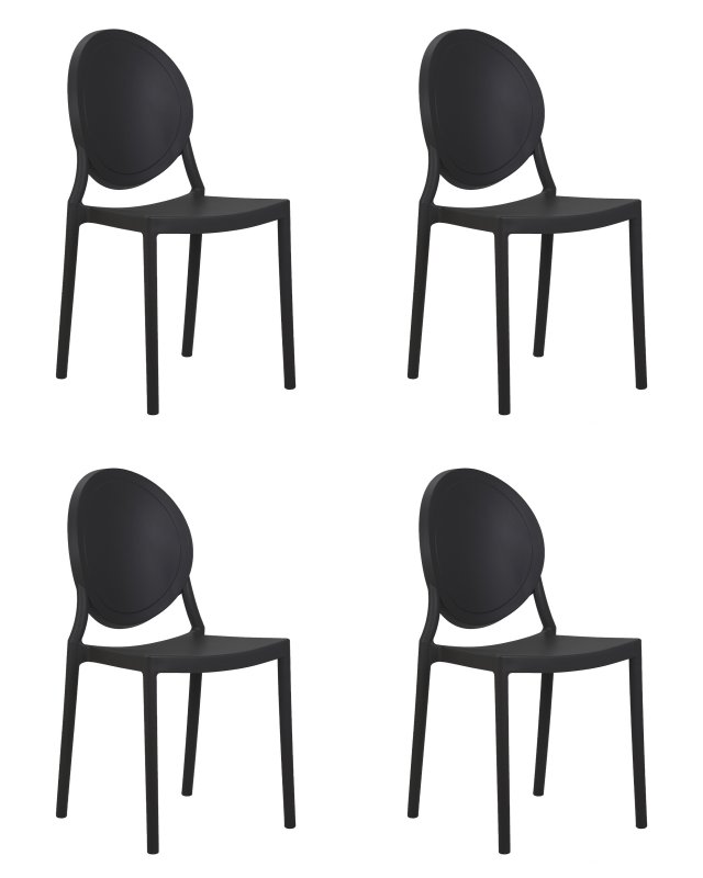 Набор 4 шт Стул обеденный DOBRIN ALBERT, цвет чёрный