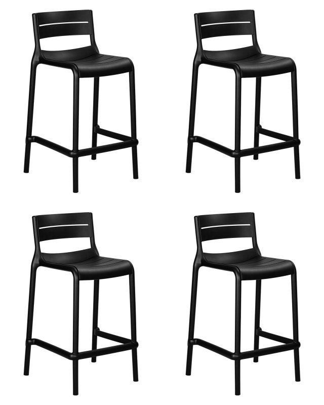 Набор 4 шт Стул полубарный DOBRIN NESSA, черный (B-03)