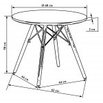 Стол журнальный DOBRIN SHELLEY, ножки светлый бук, цвет белый