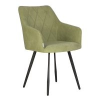 Стул обеденный DOBRIN ROBY, ЭМАЛЬ ЧЕРНЫЙ МУАР велюр Catania Forest