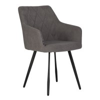 Стул обеденный DOBRIN ROBY, ЭМАЛЬ ЧЕРНЫЙ МУАР велюр Catania Stone