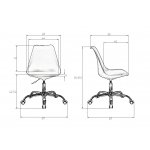 Набор 2 шт Офисное кресло для персонала DOBRIN MICKEY, темно-серый