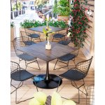 Стул обеденный Bertoia черный с черной подушкой 4 шт