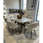 Стул ПИОЛА (PIOLA), цвет СВЕТЛО-БЕЖЕВЫЙ CITY-102, букле / ОРЕХ каркас,  ®DISAUR