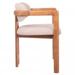 Стул Rich рогожка латте с ножками цвета орех