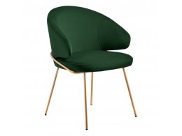 Стул-полукресло Emil зеленый с золотыми ножками